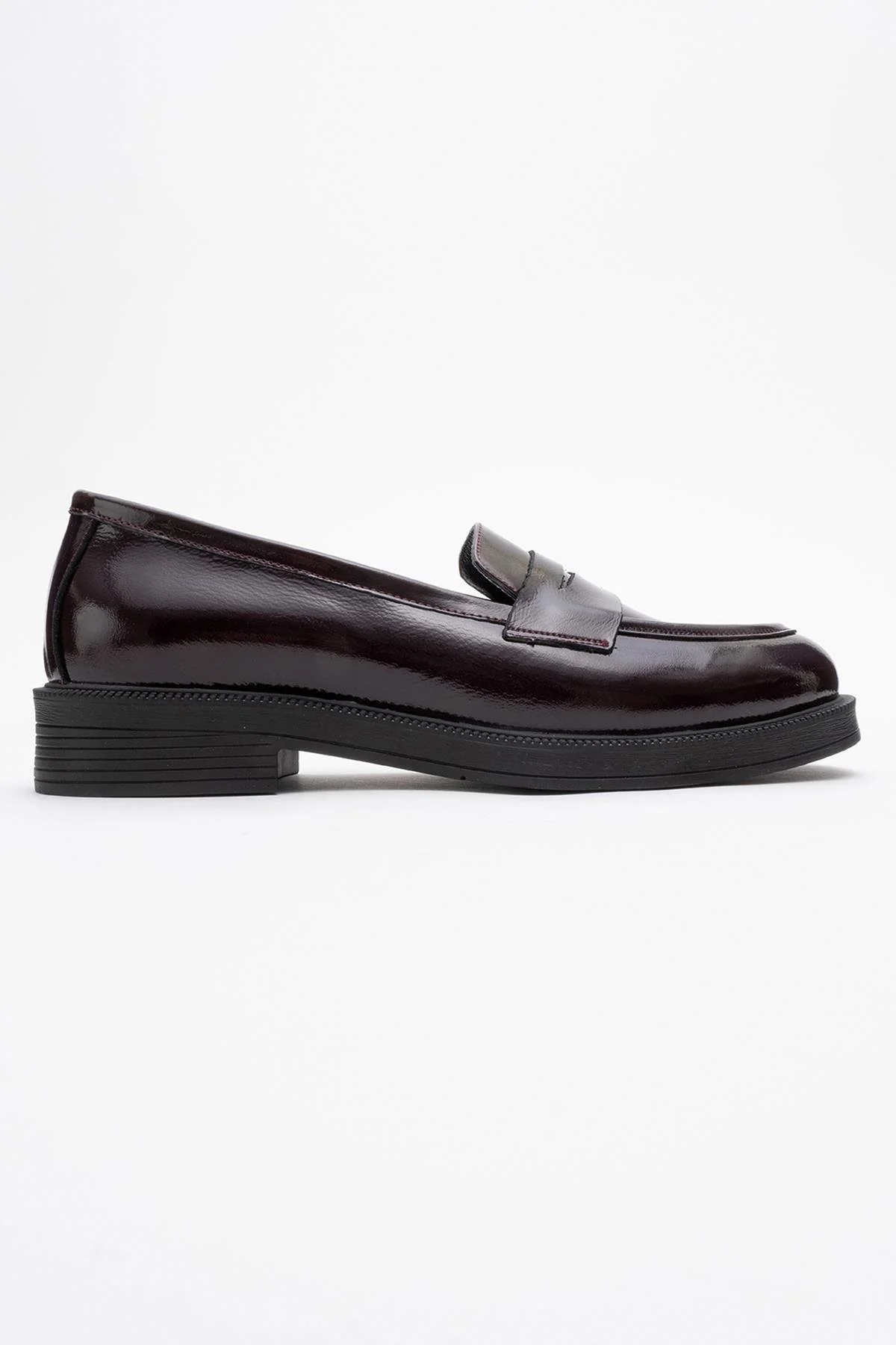 Bree - Burgundy Patent Platform Leather Loafers (Women) - Image 5