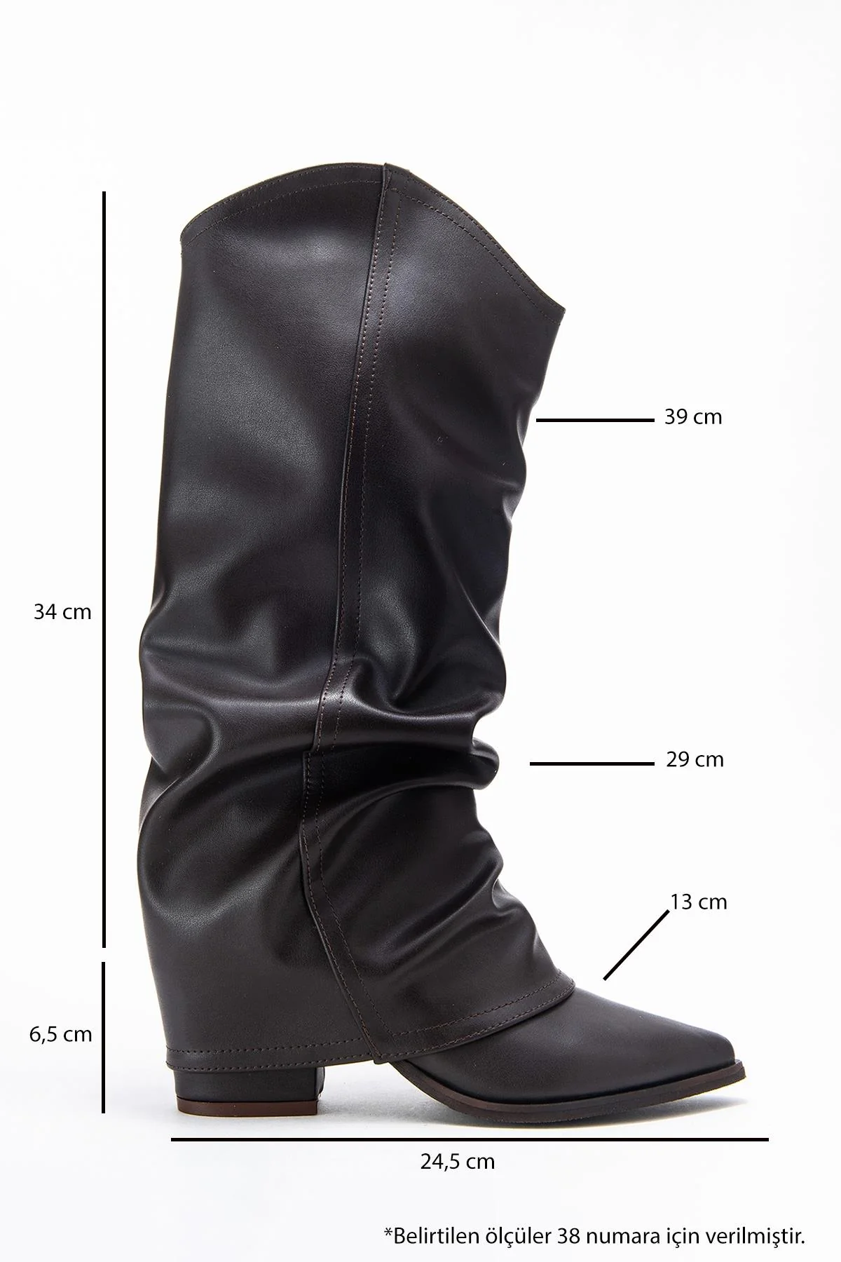 Elaris - Brown Gusseted Block Heel Knee-High Boot (Women) - Image 6
