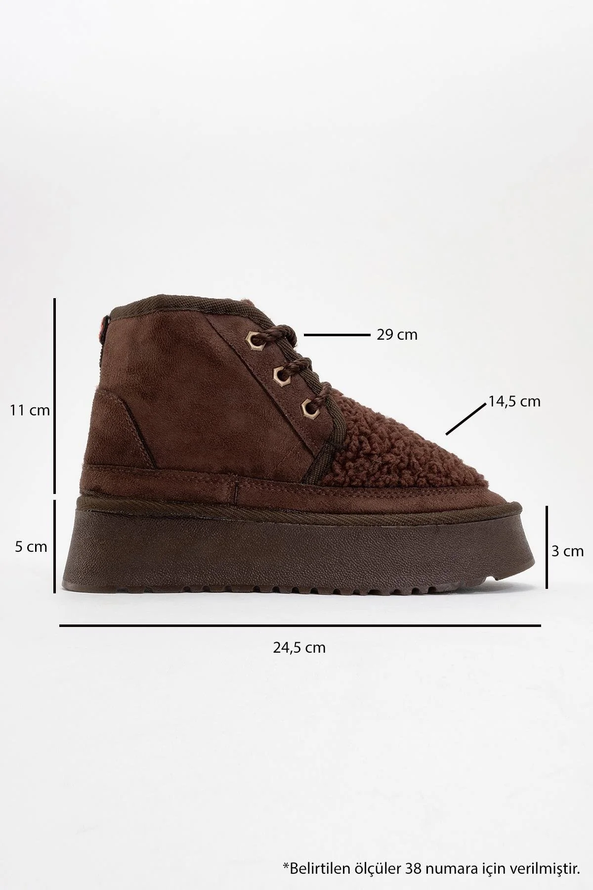 Tyson - Brown Suede With Fur Chunky Lace-Up Sport Boot (Women) - Image 4